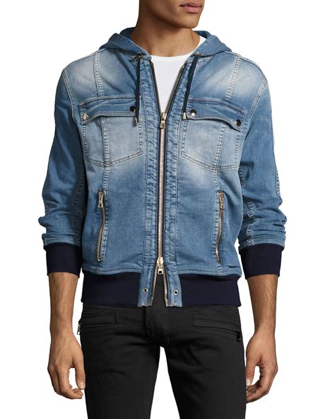 balmain denim sweatshirt.